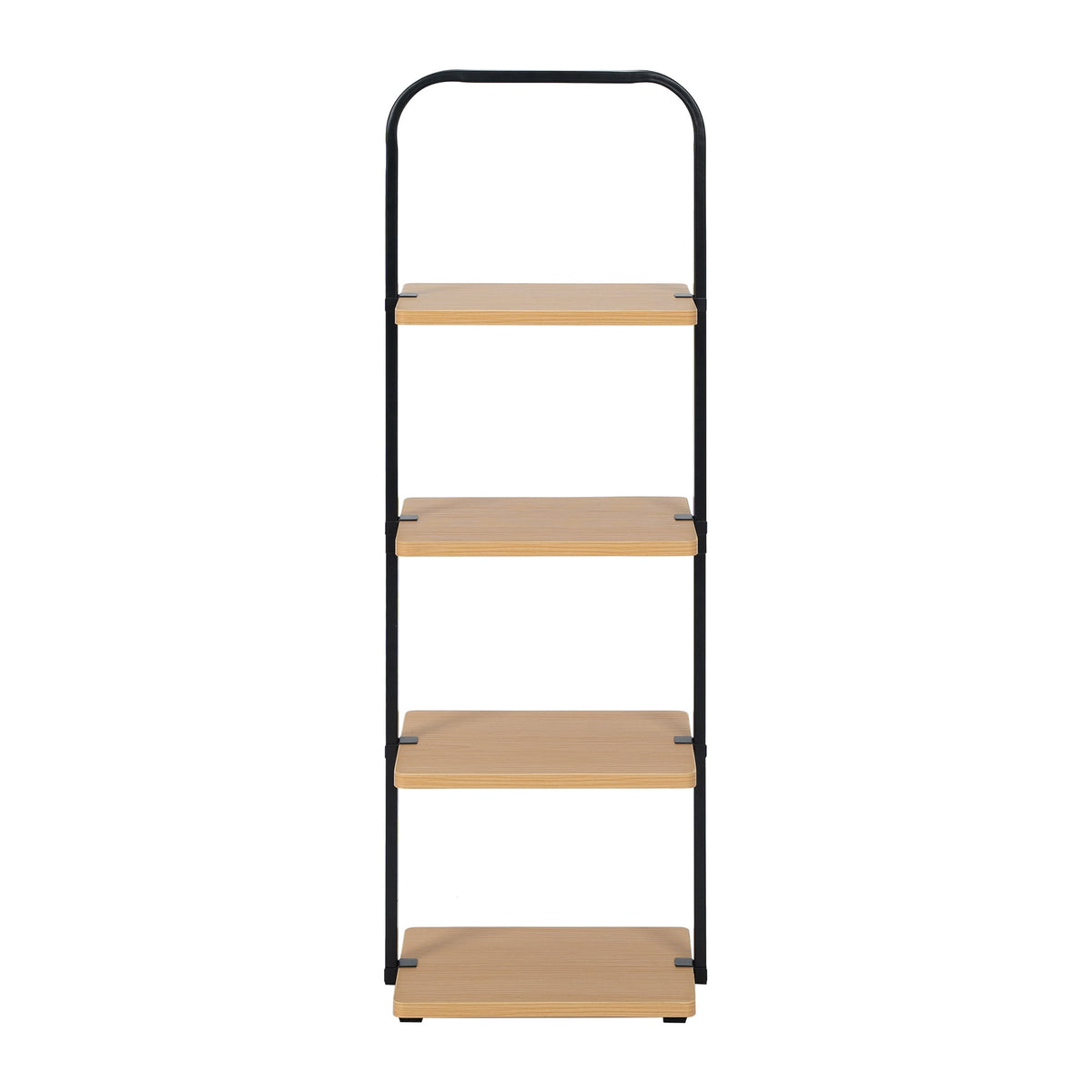Velmora™ Juliet 4-Tier Wooden Shoe Ladder for Shoe Storage, Black and Light Honey Wood, Holds up to 4 Pairs