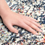 Velmora™ Modern Morgana Multi-Color 5 ft x 7 ft Olefin Area Rug with Frieze Accents