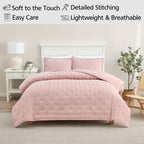 Velmora™ Full/Queen Comforter Set, All-Season, 3-Piece, Pink