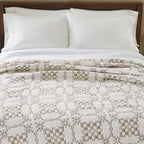 Velmora™ Ivory Modern Mosaic Cotton Matelasse Reversible Quilt, King