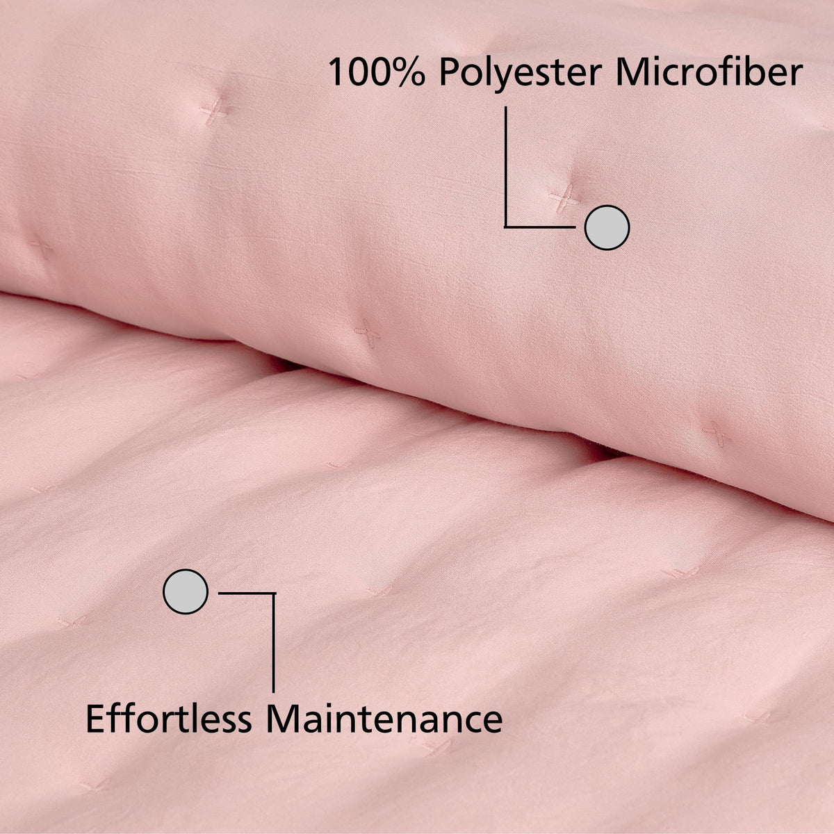 Velmora™ Full/Queen Comforter Set, All-Season, 3-Piece, Pink