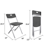 Velmora™ Resin Seat & Back Folding Chair, Black, 4-Pack