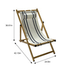 Velmora™ (2 pack) Resort Sling Fabric Chair, Beige & Blue Stripe