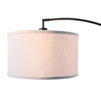 Velmora™ Michelle 71-Inch Metal Arc Floor Lamp with White Fabric Shade and 3-Way Switch