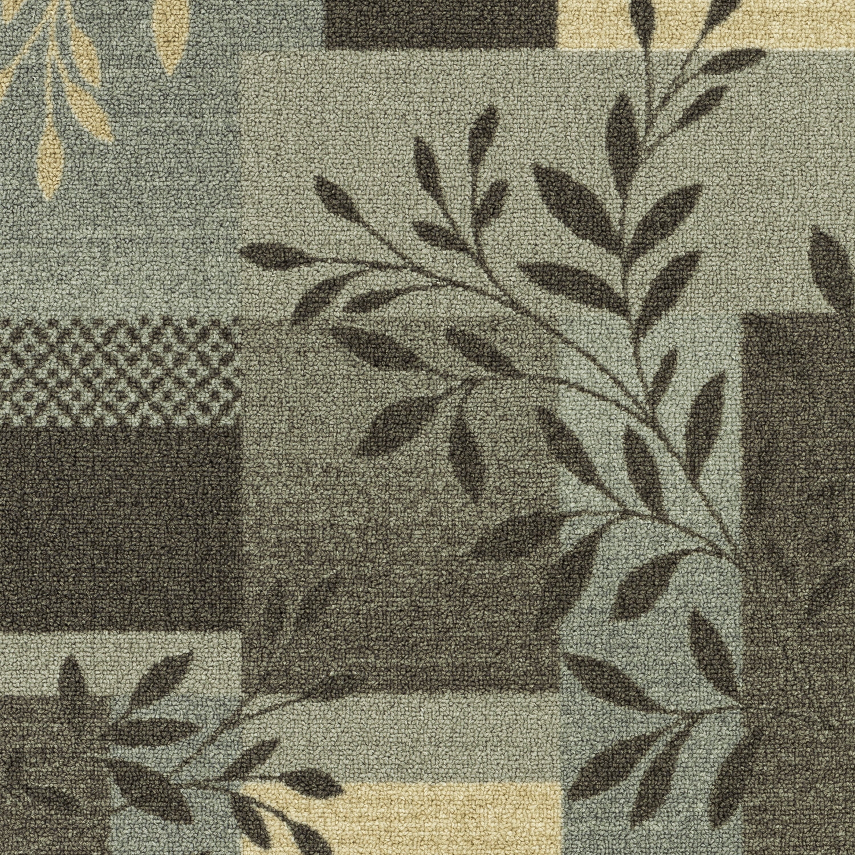 Velmora™ (2 pack) Gray Leaf Block Print Indoor Accent Rug, 2'6" x 3'10", For Home Decor