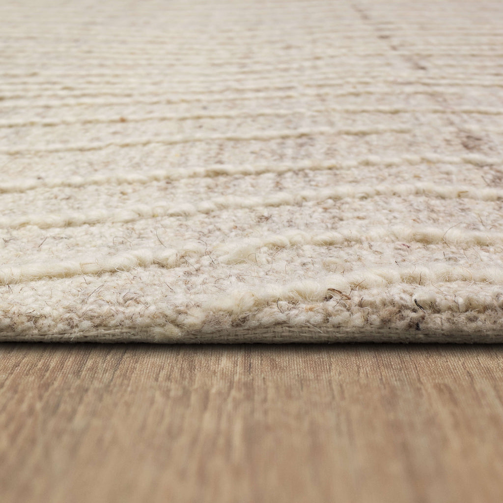 Velmora™ Wool Lines Plush Indoor Tufted Area Rug, Ivory, 5 ft x 7 ft