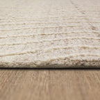 Velmora™ Wool Lines Plush Indoor Tufted Area Rug, Ivory, 5 ft x 7 ft