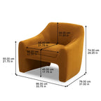 Velmora™ Emerson Curvy Accent Chair, Ochre Velvet