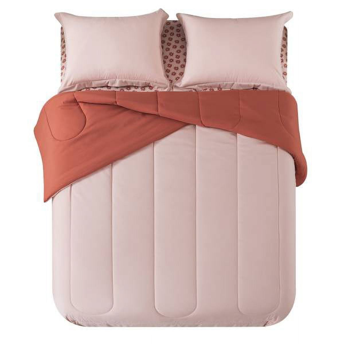 Velmora™ 7-Piece Reversible Bed-in-a-Bag Comforter Set with Sheets, Pink, King