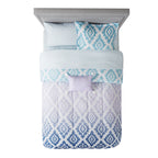 Velmora™ Teal and Purple 6 Piece Bed in a Bag Comforter Set with Sheets, Twin/Twin XL
