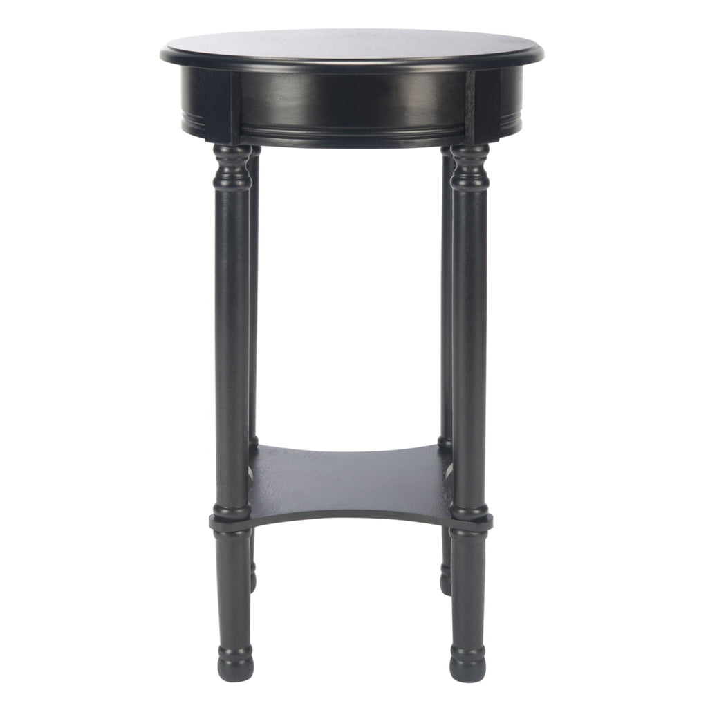Velmora™ Tinsley Solid Rustic Round Accent Table, Black