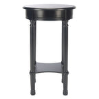 Velmora™ Tinsley Solid Rustic Round Accent Table, Black