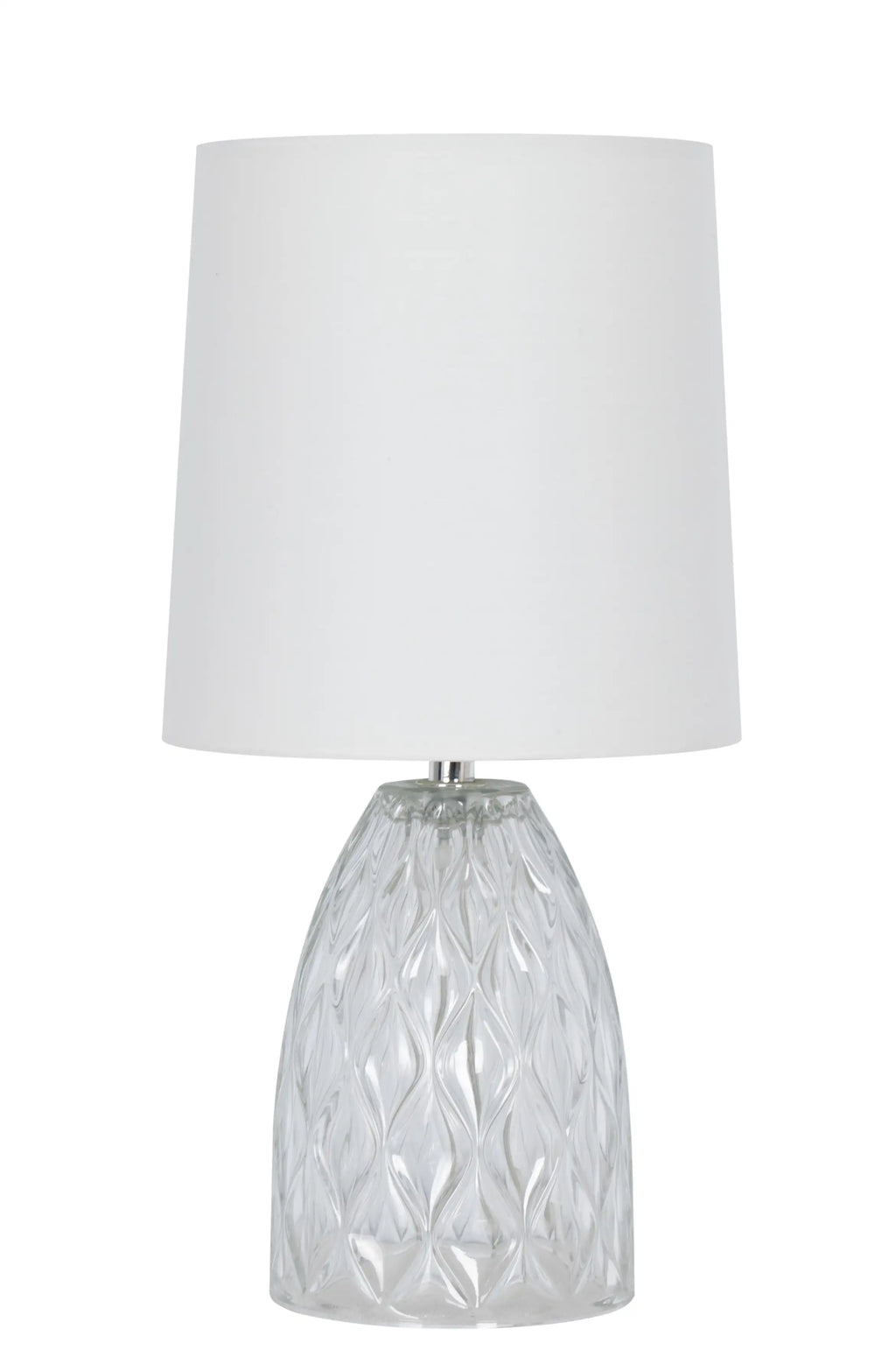 Velmora™ (4 pack) Mini Clear Glass Table Lamp with White Shade, 12.75 in