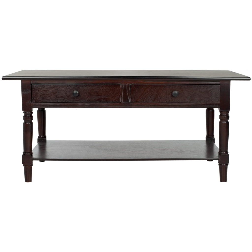Velmora™ Boris 2-Drawer Coffee Table Dark Cherry