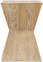 Velmora™ Natak Nautical Straight Curved Oak Side Table, Pickled Oak
