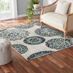 Velmora™ Teal Medallion 3 Piece Indoor Area Rug Set