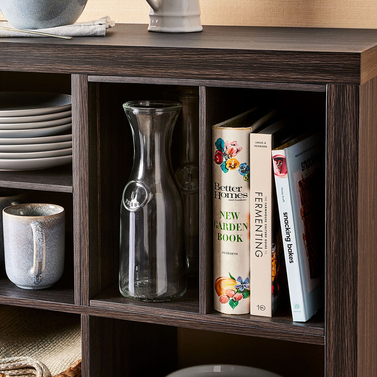 Velmora™ (4 pack) H Shelf Insert for Cube Organizers, Tobacco Oak