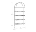 Velmora™ Nola Arch Bookcase, Gold Finish