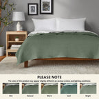 Velmora™ Garment Washed Stripe Quilt, King, Green, Soft Microfiber Bedding