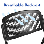 Velmora™ Premium Breathable Resin Folding Chair, Black, Set of 4