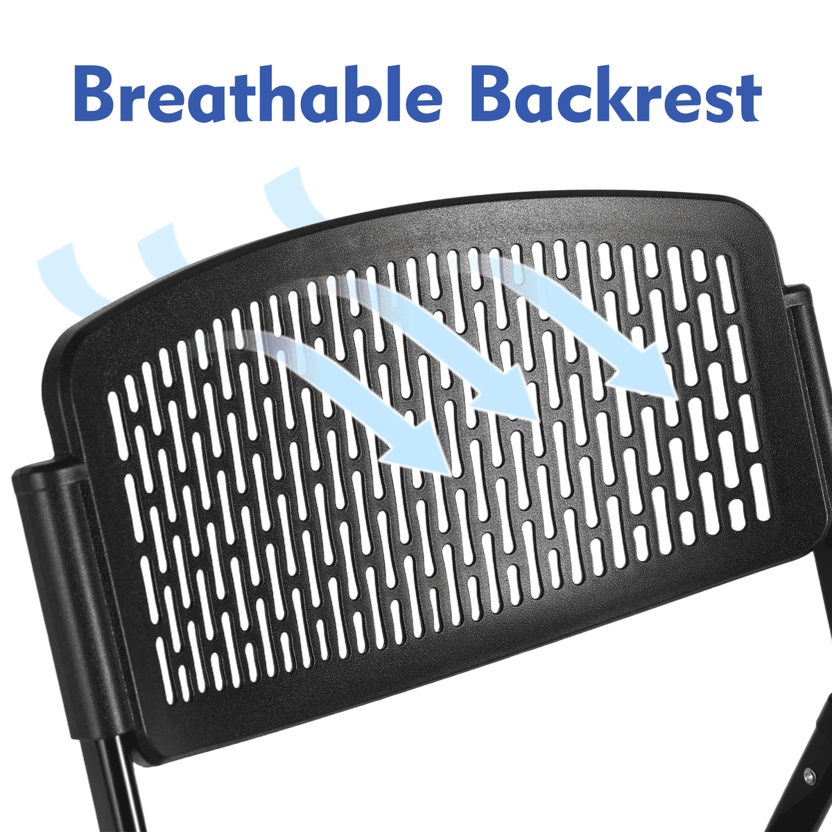 Velmora™ Premium Breathable Resin Folding Chair, Black, Set of 4