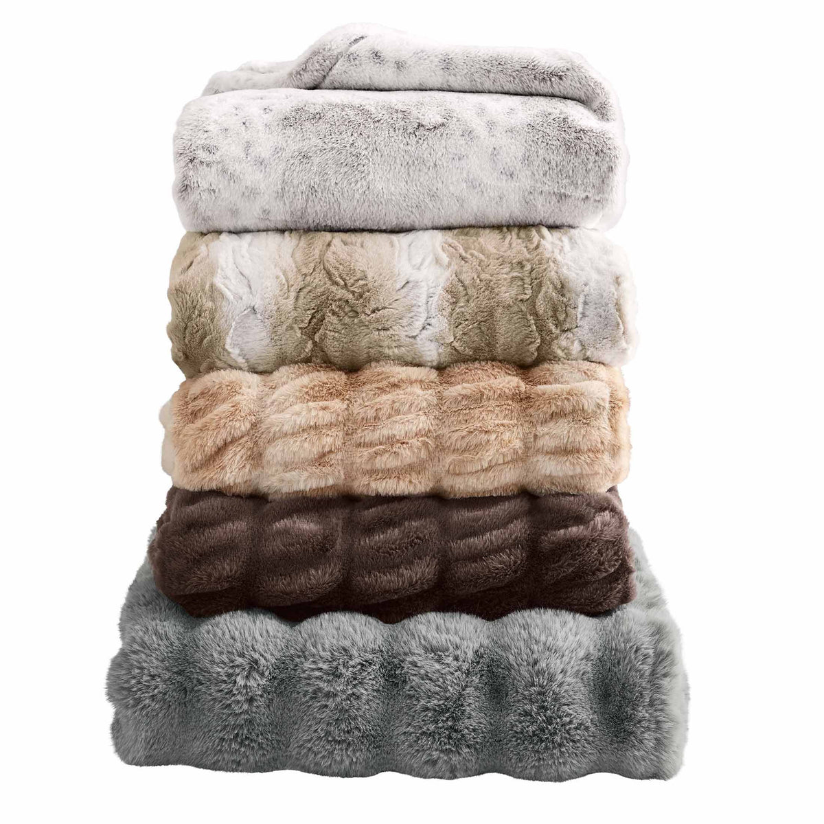 Velmora™ Almond Biscuit Ombre Faux Fur Throw, 50 in x 72 in