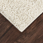 Velmora™ (2 pack) Traditional Solid Ivory Shag Indoor Area Rug, 5 ft x 7 ft