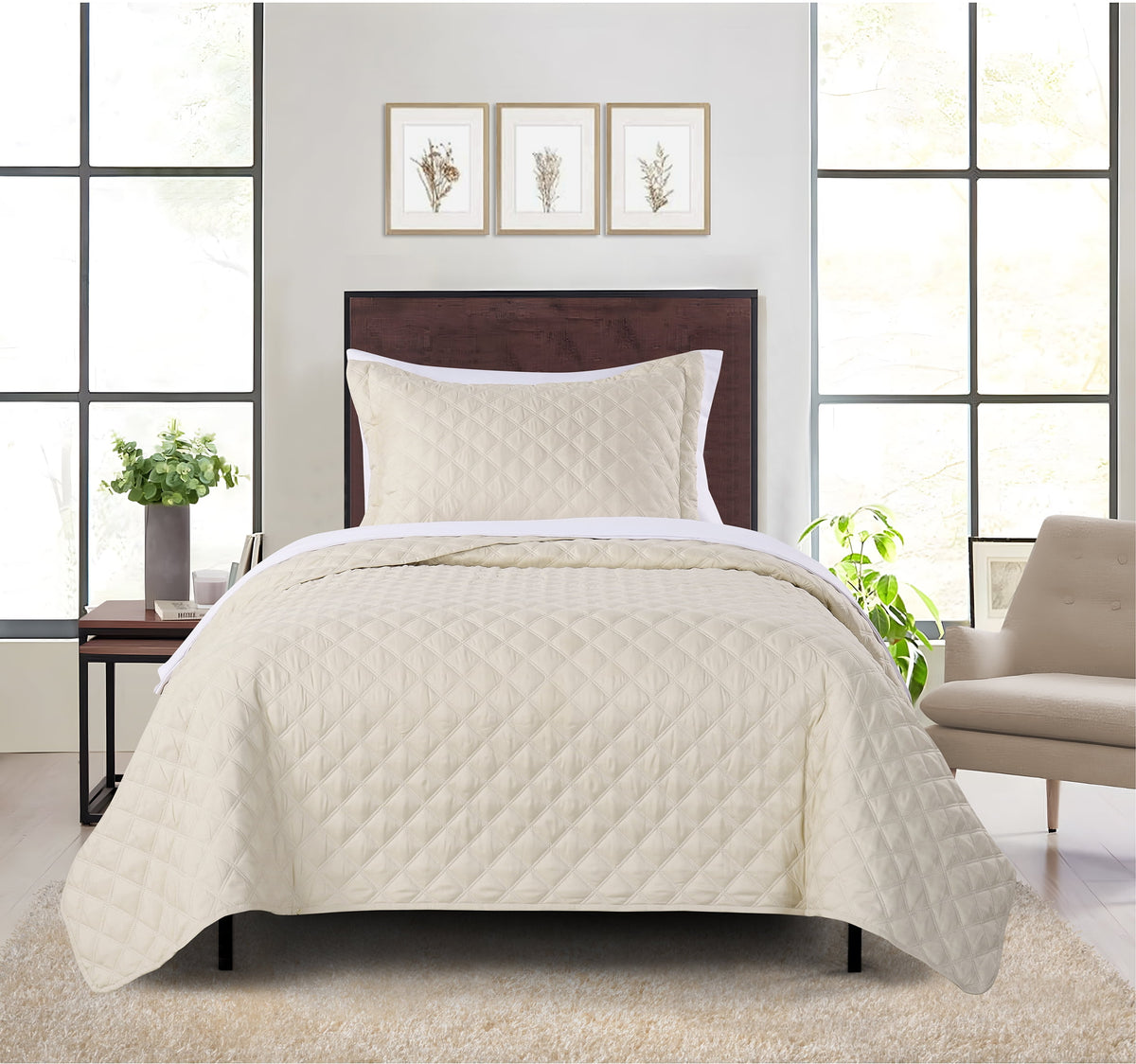 Velmora™ All-in-One Bed-in-a-Bag Quilt and Sheet Set, 7-Piece, Full, Green Floral