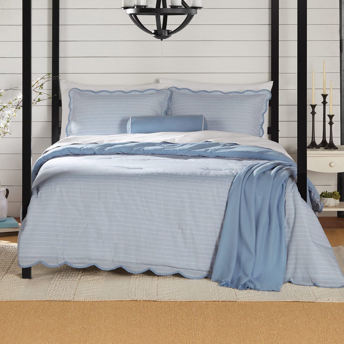 Velmora™ King Comforter Set, 5-Piece, All-Season, Black Cozy Plush