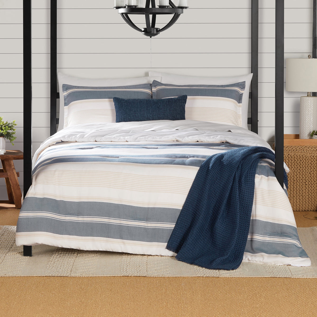 Velmora™ King Comforter Set, 5-Piece, All-Season, Black Cozy Plush