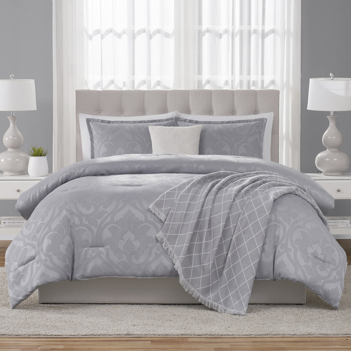 Velmora™ 5-Piece Sage Jacquard Comforter Set, King