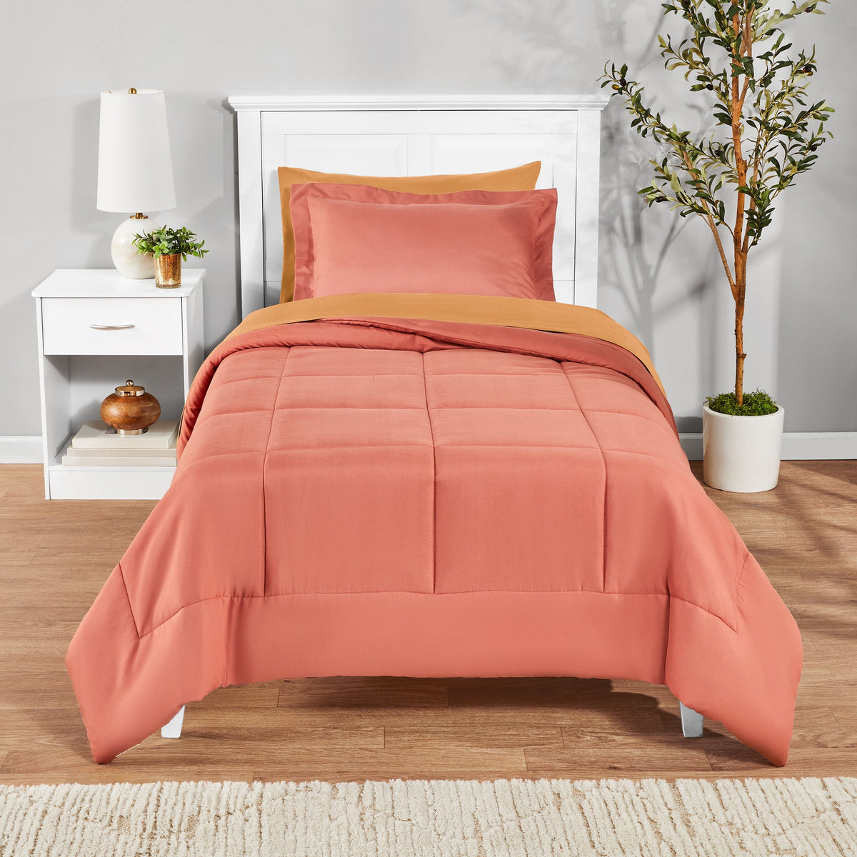 Velmora™ Reversible 7-Piece Bed-in-a-Bag Bedding Set, Queen, Navy