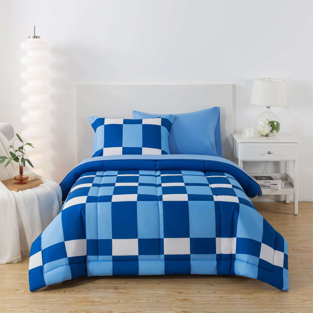Velmora™ 5-Piece Reversible Bed in a Bag with Laundry Tote, Blue, Twin-XL