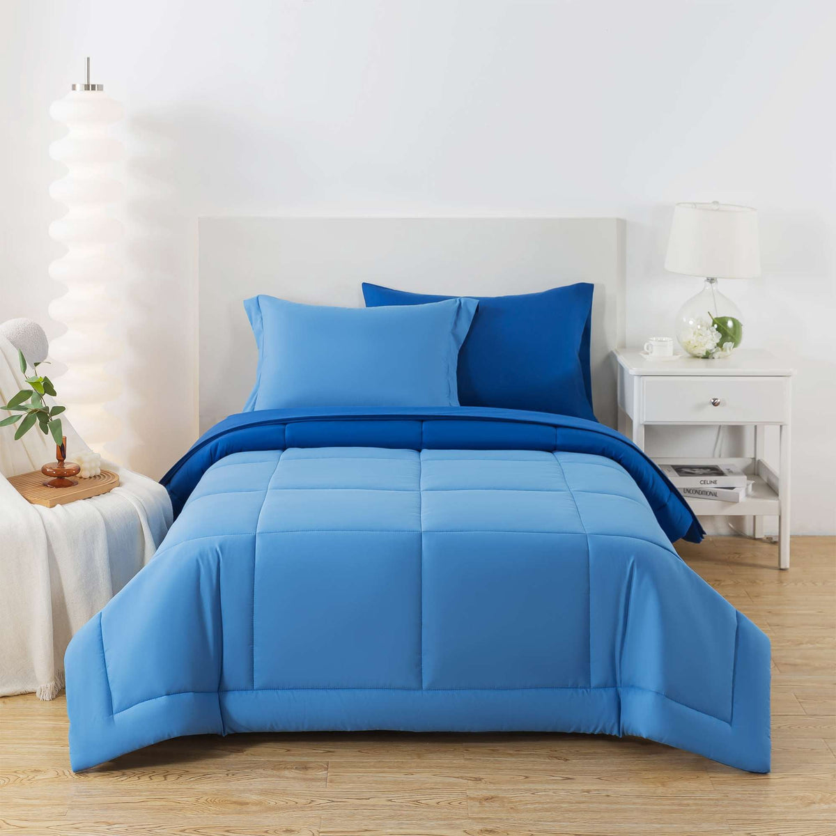 Velmora™ 5-Piece Reversible Bed in a Bag with Laundry Tote, Blue, Twin-XL
