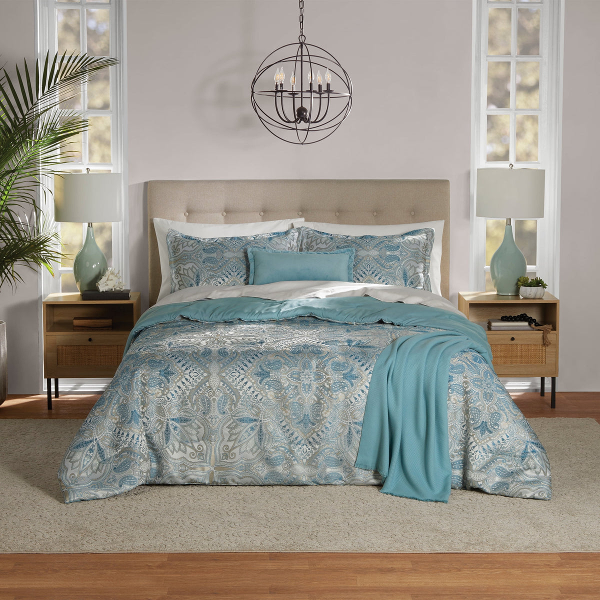 Velmora™ King Comforter Set, 5-Piece, All-Season, Black Cozy Plush