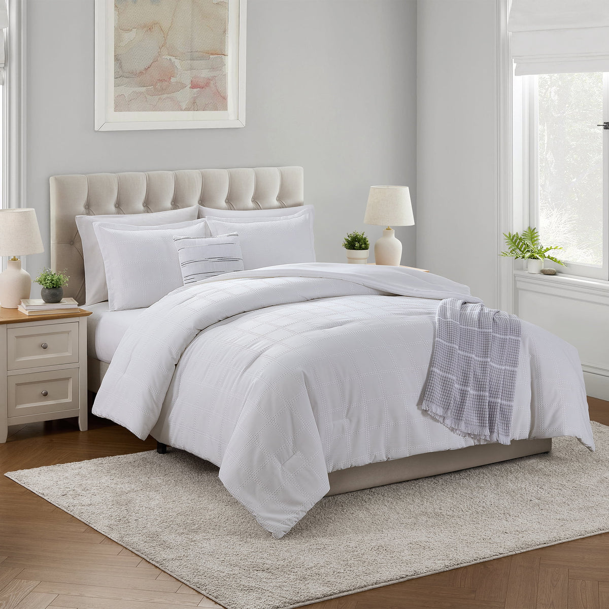 Velmora™ King Comforter Set, 5-Piece, All-Season, Black Cozy Plush