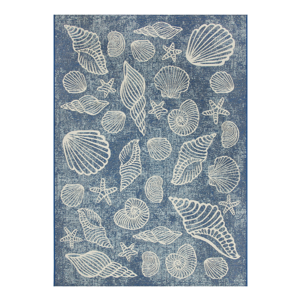 Velmora™ 5' x 7' Blue Seashell Outdoor Rug
