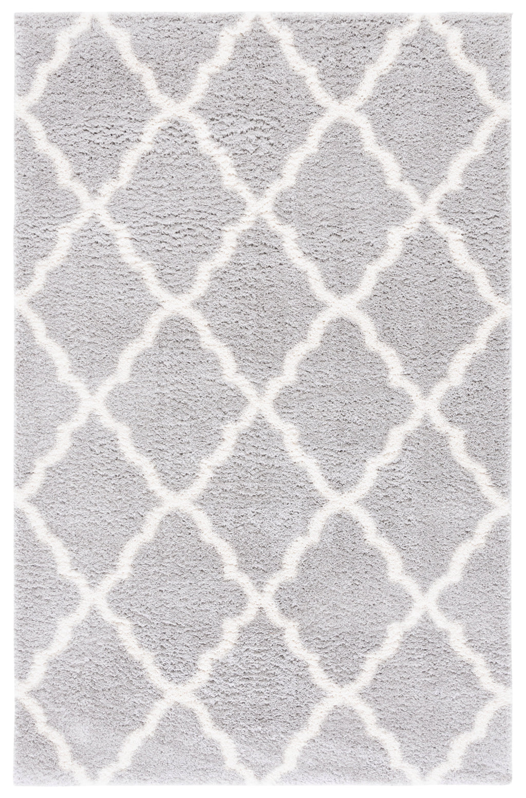 Velmora™ Gray & Ivory Plush Trellis Shag Indoor Area Rug, 5' x 7'