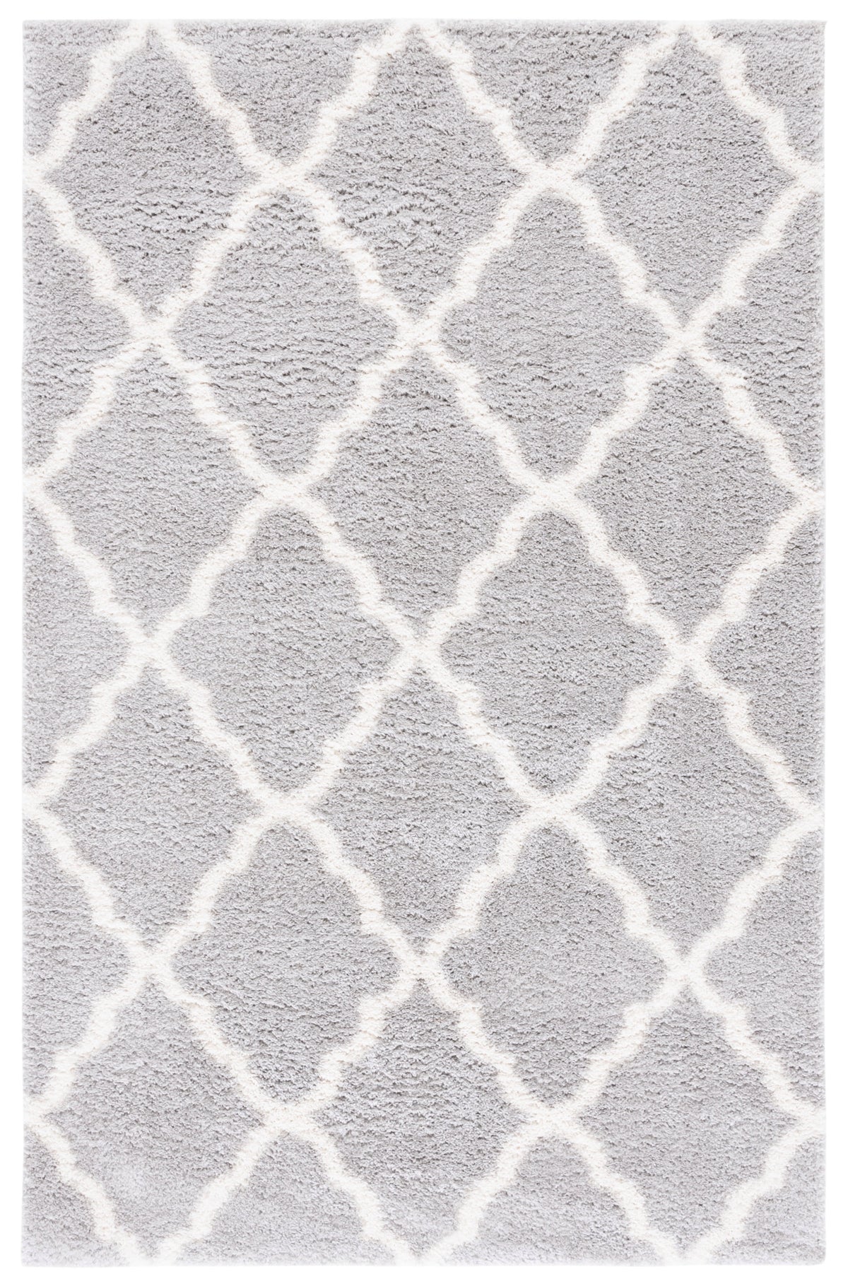 Velmora™ Gray & Ivory Plush Trellis Shag Indoor Area Rug, 5' x 7'