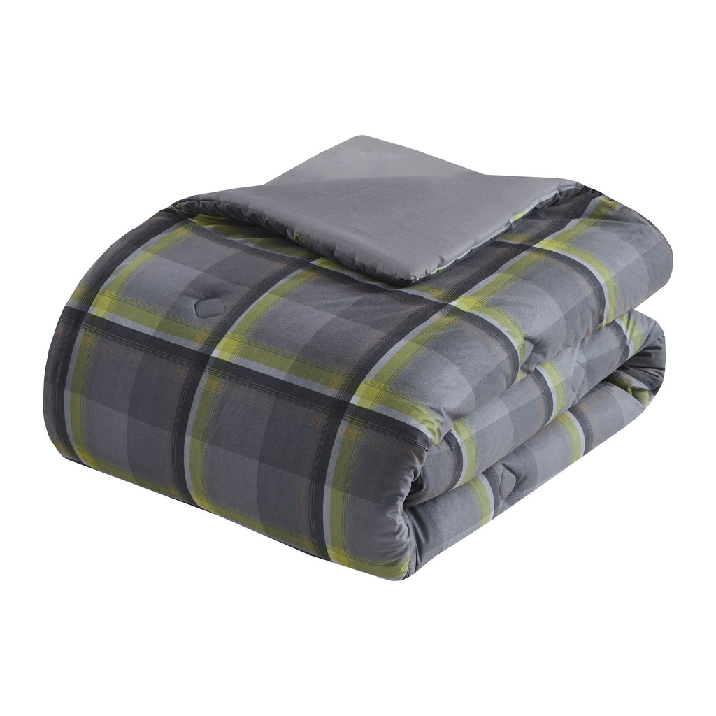 Velmora™ Western Plaid 3-Piece Green Comforter Set, Full/Queen