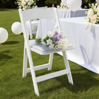 Velmora™ Banquet Padded Resin Folding Chair, White, Set of 2