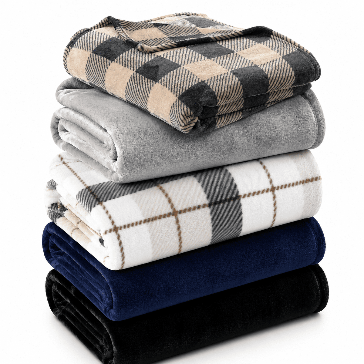 Velmora™ Super Soft Plush Bed Blanket, Dark Blue, King Size, 102 x 90 in