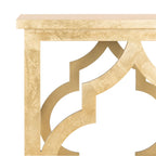 Velmora™ Milo Trellis Glam Gold Leaf Wood End Table, Gold