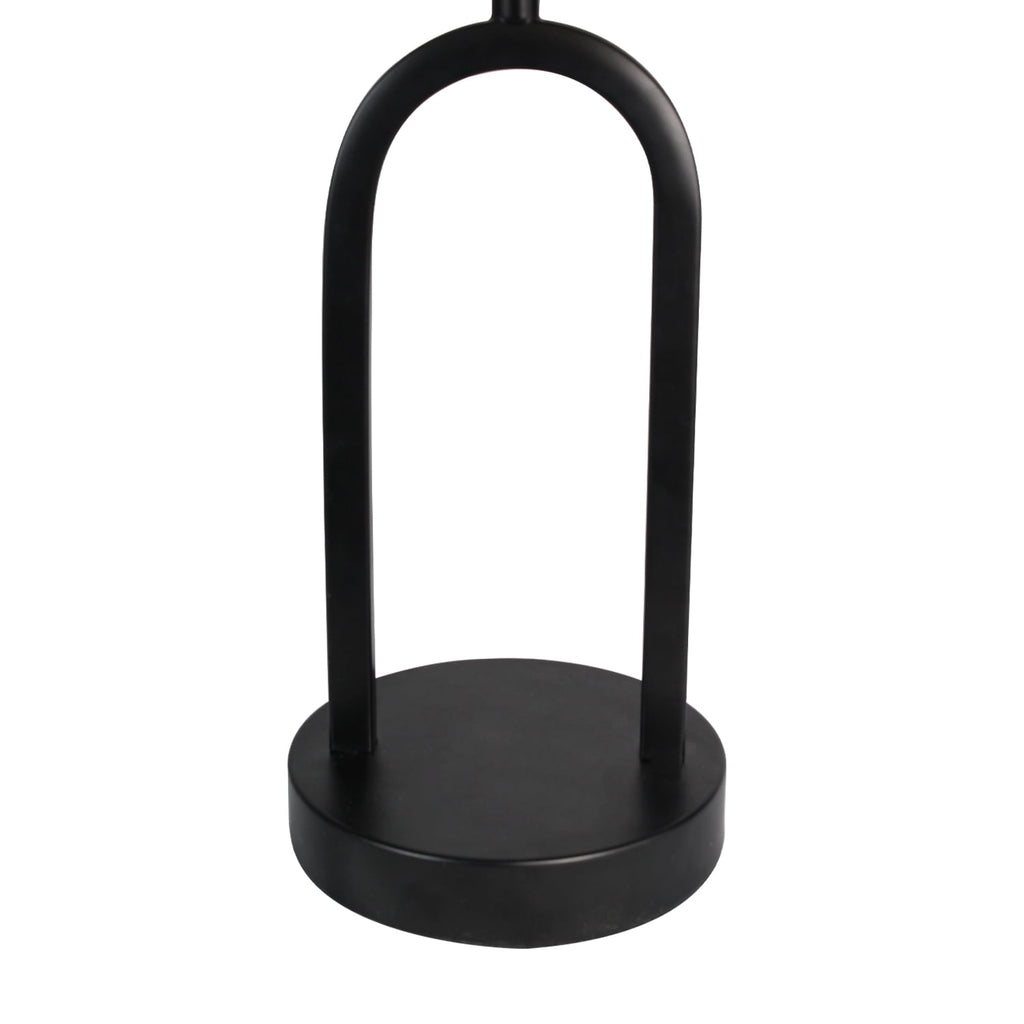 Velmora™ (3 pack) 16.75 in Black Metal Arch Table Lamp with White Fabric Shade