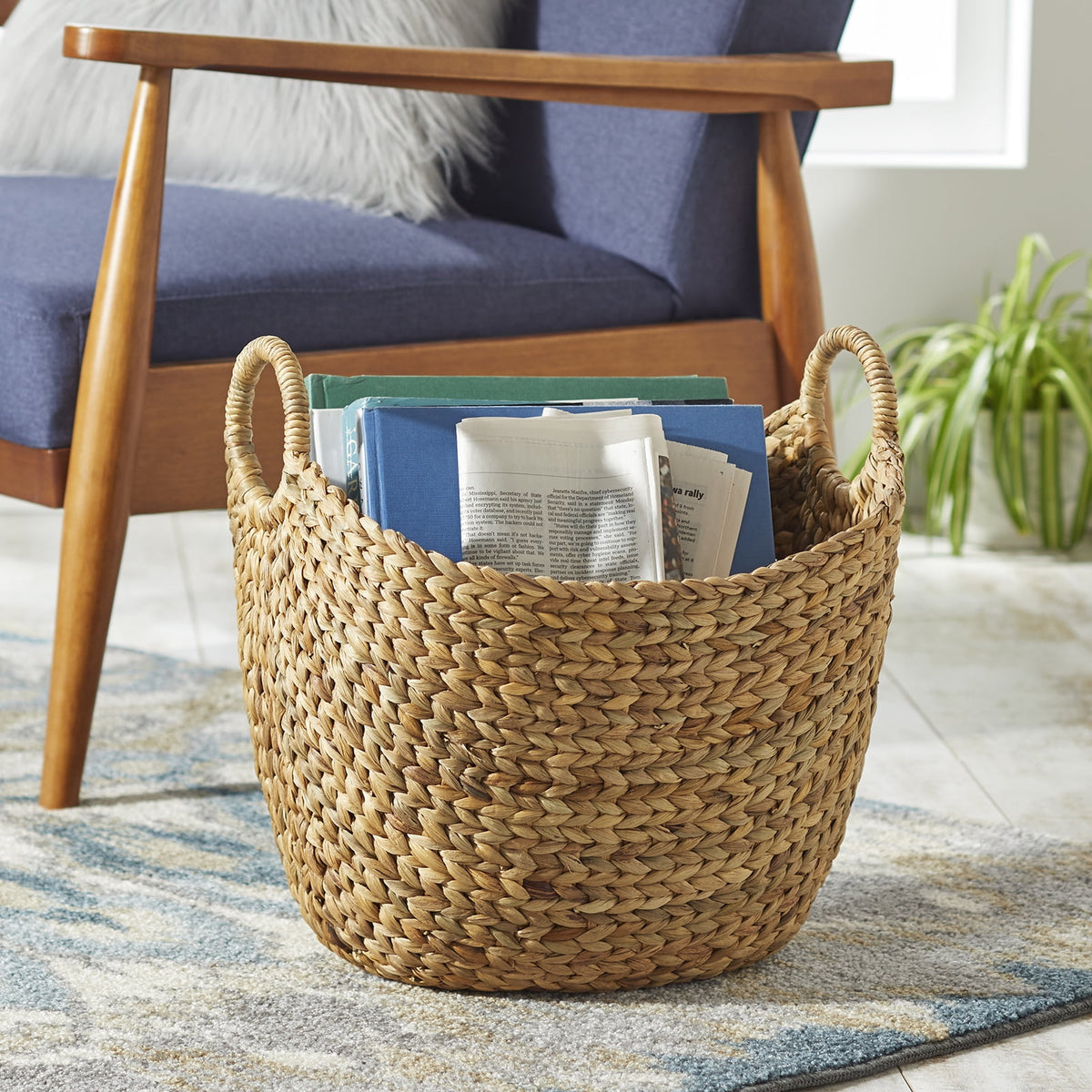 Velmora™ Extra Large Natural Water Hyacinth Boat Decorative Storage Basket