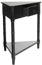 Velmora™ Gomez Solid Casual Corner Table With Storage Drawer, Distressed Black