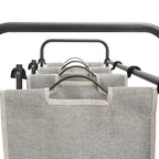 Velmora™ Laundry Sorter and Hamper, Metal Rolling Cart with 3 Removable Fabric Bins, Grey