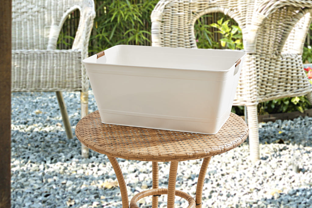 Velmora™ Beverage Tub, Vanilla White Rectangle, 21.96" L x 14.96" W x 10" H