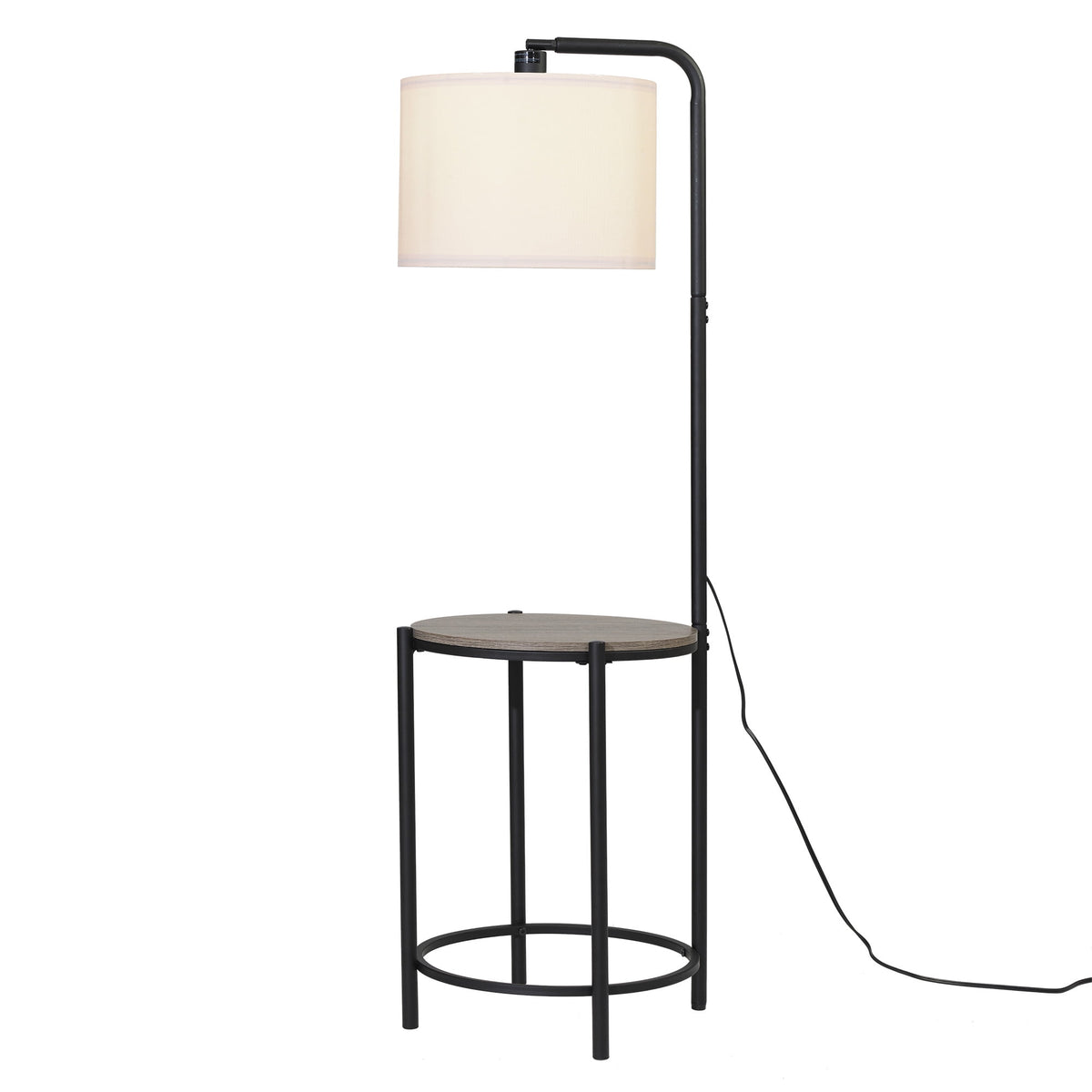 Velmora™ 54-inch Mid-Century Style Floor Lamp, with Faux Wood Finished Table