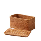 Velmora™ Brown Rattan Organizer Basket with Lid